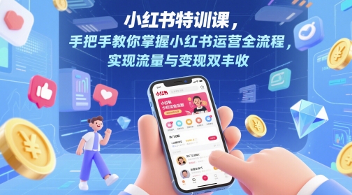 小红书特训课，手把手教你掌握小红书运营全流程，实现流量与变现双丰收-网创人之家