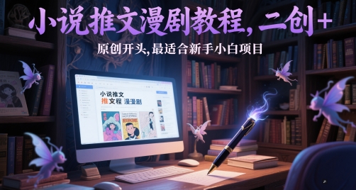 小说推文漫剧教程，二创+原创开头，最适合新手小白项目-网创人之家